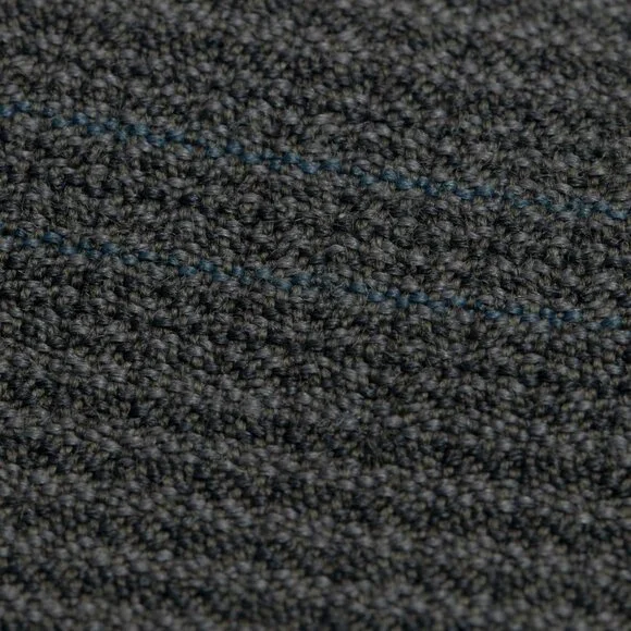 Sundazed (Germany) 70s, Sculptural Volume, High-Twist Wool, Blue Pinstripe